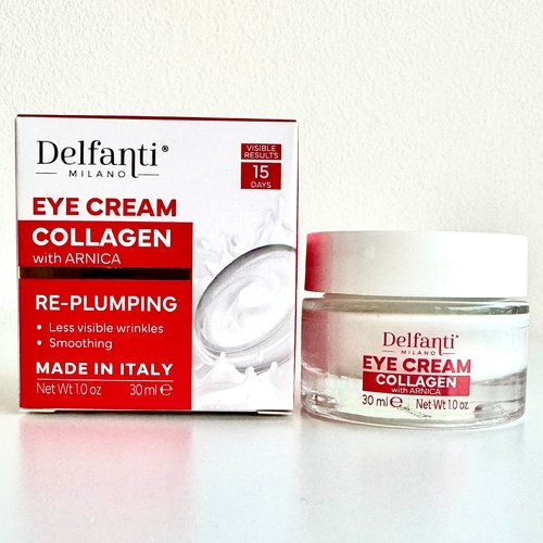 Delfanti-Milano • COLLAGEN RE-PLUMPING EYE CREAM with ARNICA • Smoothing• Less Visible Wrinkles • Fast Result • Vegan • Made in Italy