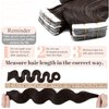 SEGO 14 Inch Tape In Hair Extensions 20pcs 40g /Dark Brown-Body Wave//Ombre 100% Remy Human Hair Balayage Rooted Hair Invisible Seamless Skin Weft Double Side Tape for Women