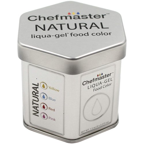 Chefmaster - Natural Liqua-Gel Food Coloring Kit - Natural Gel Food Coloring - 4 Count Pack - Plant-Based Ingredients, Naturally Vibrant Colors, Blends Easily - Made in the USA