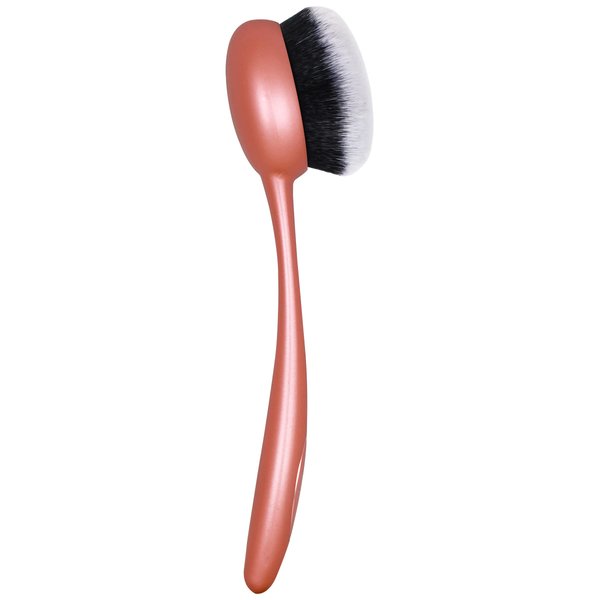 Real Techniques Blend & Blur Foundation Brush, For Liquid Foundation, Long Handle, Easy Makeup Application, Oval Shaped Brush Head with Dense, Plush, Synthetic Bristles, Orange Face Brush, 1 Count