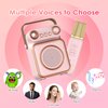 Qoosea Mini Karaoke Machine with 2 Wireless Microphones Portable Bluetooth Microphone with Speaker for Kids and Adults 5W Output Speaker with Light Birthday Gifts for Girls Ages 4~12+ Years Old (Pink)