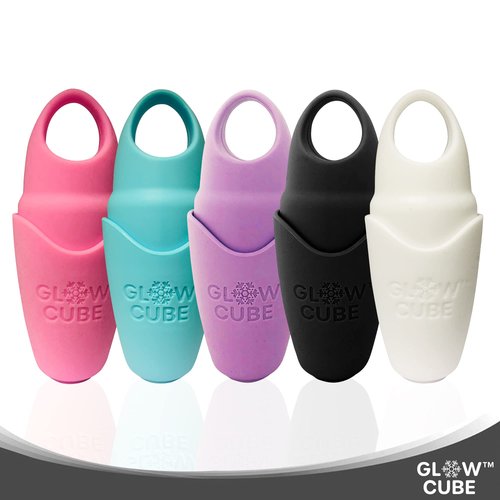 Glow Cube Ice Roller For Face Eyes and Neck To Brighten Skin & Enhance Your Natural Glow/Reusable Facial Treatment to Tighten & Tone Skin & De-Puff The Eye Area (Black Mini)