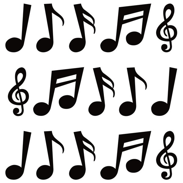 Whaline Music Notes Cutouts 45Pcs Musical Note Shape Cut Outs 5 Designs Black Musical Notes Paper Cutting with 100Pcs Glue Points for Music Classroom Bulletin Border Decor Kids DIY Craft Projects