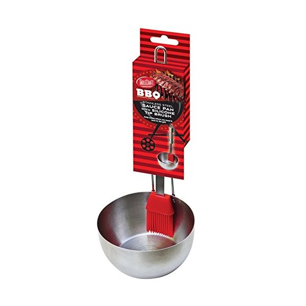 TableCraft Products BBQPBR BBQ Brush with Stainless Steel Sauce Pan