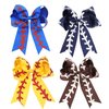 Softball Cheer Bows hair Tie Softball Hair Accessories Perfect Softball Player Gift.(FQ7) (Blue)