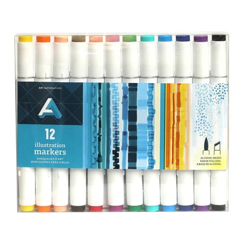 Art Alternatives Illustration Marker, 12-Marker Set
