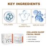 YURHERSU Collagen Sleep Facial Mask, Moisturizing Face Cream, Overnight Skin Care Firming Making Skin Tender, Fast Absorption Not Sticky Removing Fine Wrinkle for Women Man Skin Care