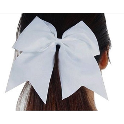 Cheer Bows Black Cheerleading Softball - Gifts for Girls and Women Team Bow with Ponytail Holder Complete your Cheerleader Outfit Uniform Strong Hair Ties Bands Elastics by Kenz Laurenz (14)