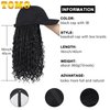Goddess Box Braids Braiding Hair Baseball Cap Hat Wig Bohemian Curly Ends Box Braids Hat with Braided Hair Extensions for Black White Women Synthetic Braids Hat Wig with Hair Attached (16inch, 1B)