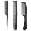 Rsiynax 3 Pieces Professional Teasing Comb, Premium Black Carbon Fiber Hair Comb Set for Cutting and Styling, Fine and Wide Tooth Hair Barber Combs for Women and Man