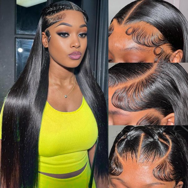 miniask 36 Inch Lace Front Wigs Human Hair Straight Wigs Human Hair 180 Density Lace Frontal Human Hair Wigs for Women Human Hair