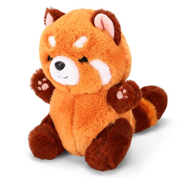 Riuhot Red Panda Stuffed Animal Cute Red Panda Plush Toy Panda Plushie Gift for Girlfriend Kids Birthday 9" Red Panda Stuffed