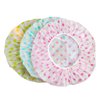 6 Pieces Waterproof EVA Plastic Shower Cap,Elastic Reusable Bathing Hair Cap,Beauty Salon Spa Shower Caps Lace Elastic Band Flower Printed Hat Environmental Protection Hair (dotted shower cap)