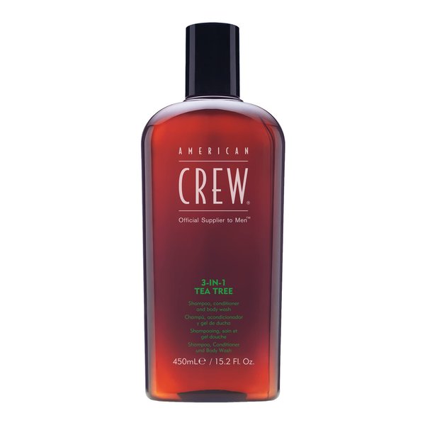 American Crew Shampoo, Conditioner & Body Wash for Men, 3-in-1, Tea Tree Scent, 15.2 Fl Oz