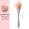 WOKOTO 1pcs White Shiny Rhinestone Nail Art Dust Brushes For Acrylic Nails Powder Remover Brushes Loose Face Cosmetics Blending Liquid Foundation Powder Make Up Brushes Nail Trimming Cleaning Tools