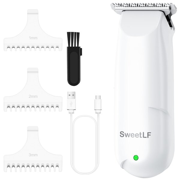 SweetLF Mini Hair Clippers,Small Hair Clippers, Mini Hair Trimmer, Baby Hair Clippers with 3 Guide Combs(1mm,2mm,3mm),USB Rechargeable Portable Hair Clippers for Men Women Baby Pet,White