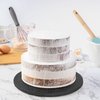 Dulcet Delights Round Cake Board | Decorative Cake Board for Cakes, Desserts, Pizza & More | Food Safe | Grease Proof | Reusable | 16” Diameter x 1/4” Thick | Black | Set of 5
