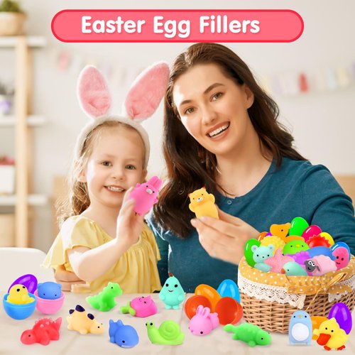 FLY2SKY 45Pcs Mochi Squishy Toys Mini Squishies Kawaii Animal Squishies Party Favors for Kids Cat Panda Unicorn Squishy Novelty Stress Relief Toys Birthday Gifts Goody Bags Class Prizes Pinata Fillers