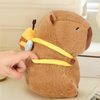 Ditucu Cute Capybara Plush with Bee Backpack Soft Capibara Stuffed Animals Plushies Toys Gifts for Kids Brown 9 inch