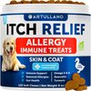 Dog Allergy Relief Chews - Itch Relief for Dogs - Fish Oil - Omega 3 - Itchy Skin Relief - Seasonal Allergies - Anti Itch Support & Hot Spots - Immune Health Supplement for Dogs - Made in USA