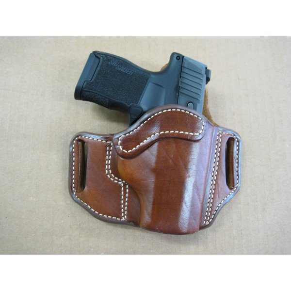 Leather 2 Slot Molded Pancake Leather Pistol Holster for Sig Sauer P365 P 365 TAN RH