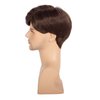 Swiking Men Brown Straight Wigs Short Side Part Natural Synthetic Hair for Male Daily Full Wig