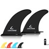 LEDONNE Fin 9" Surfing SUP Fins 2 Pcs (USD 4.99/1 Pcs) Inflatable Paddle Board Fin Quick Release Detachable Center Fin with Extra Pin No-Tool Installation Fin for Surfboard