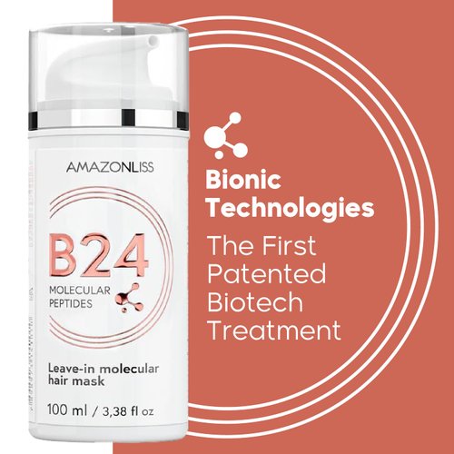 B24 Molecular Peptides Leave-In Repair Hair Mask Treatment Dry or Damaged Hair 3.38 fl oz - 4 Minutes to Reverse Damage from Bleach, Color, Chemical Services.