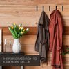 Decorative Coat Hooks For Wall Mount Set of 5 - Stylish and Sturdy Black Metal Double Hooks Are Perfect To Hang Your Jackets, Towels Or Hats - A Modern Addition To Any Farmhouse or Minimal Home Decor