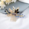 Easedaliy Leaf Bride Wedding Hair Comb Gold Crystal Bridal Hair Piece Hair Accessories for Women and Bridesmaid