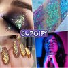 Christmas Red Gold Body Glitter Gel, Chunky Glitter Gel Makeup for Face Hair Nails, Party Singer Concerts Music Festival Rave Accessories, Mermaid Holographic Sparkling Gel