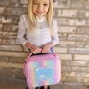 mibasies Girls Lunch Bag for Kids Insulated Lunch Box with Shoulder Strap and Bottle Holder, Glitter Rainbow