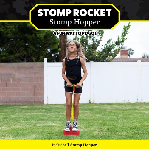 Stomp Rocket Stomp Hopper - Jump, Bounce & Squeak Foam POGO Jumper for Kids - Toddler Pogo Stick Soft Grips & Stretchy Bands - STEM Indoor & Outdoor Toys for 3-5 Year Olds