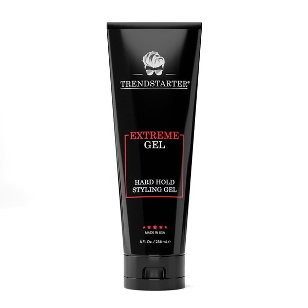 TRENDSTARTER - EXTREME GEL - Hard Hold - Natural Shine - Extreme Strength - Non-Flaking Hair Gel Formula for All Hair Types - All-Day Reliability