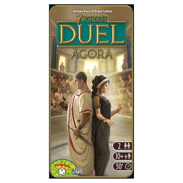 7 Wonders Duel Agora Board Game EXPANSION | 2 Player Game| Strategy Board Game | Civilization Board Game for Game Night | Board Game for Couples | Ages 10+ | Made by Repos Production