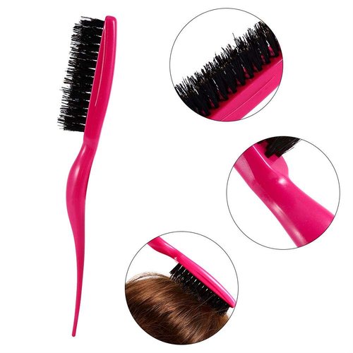 Teasing Brush Hairdressing Comb Teasing Back Hair Salon Brush, Three Colors to Choose from Tangle Combing Long and Short Plastic Tail Comb Barber Tools [Black]