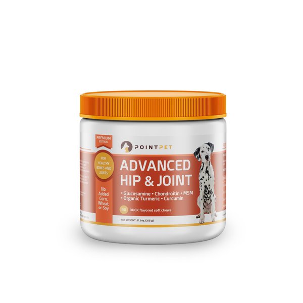 PointPet Advanced Glucosamine for Dogs Hip and Joint Supplement Soft Chews - Dog Joint Health Chews - Chews with Chondroitin Turmeric, Omega 3