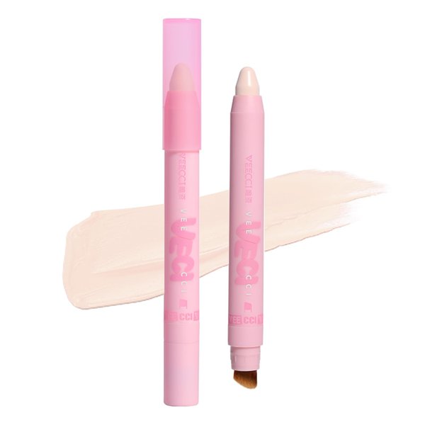 VEECCI Highlighter Stick for Precise Contouring and Long-Lasting Natural Glow | Highlight and Contour Makeup Stick with Brush | Vegan & Cruelty-Free