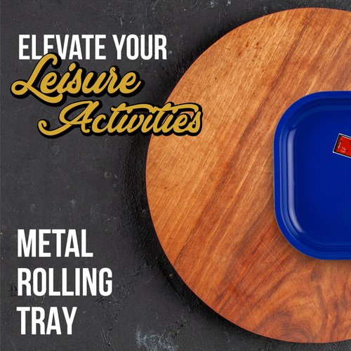 Vibes Premium Metal Tray- 7"x5.5"x0.3" Compact, Portable, and Designed for Your Leisure Time, Scratch-Resistant, and Travel-Friendly for On-The-Go Lifestyles (Hand Small)