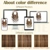 S-noilite Wire Hair Extensions Human Hair with 2 Clips Wavy Secret Wire Hair Extensions with Adjustable Headband 16" 60g Fish Line Hairpieces For Women #4 Medium Brown
