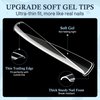Luckyfairy Extra Long Square Nail Tips, XXL 120Pcs 12 Sizes No C Curve Clear Acrylic Nails Straight Tapered Square Press on False Nail Tips for Nail Extension Nail Art Salon Home DIY