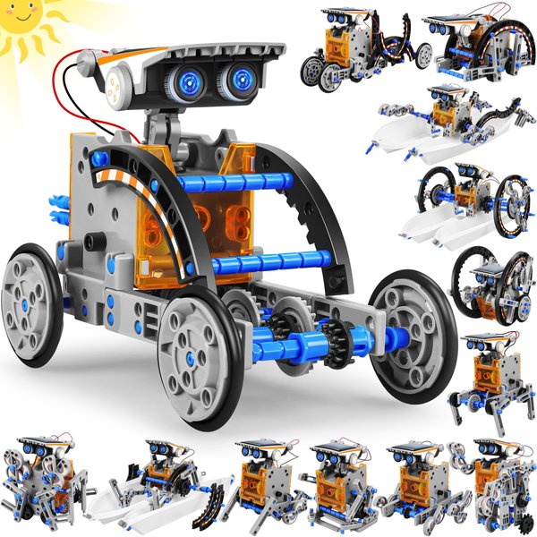 STEM 13-in-1 Education Solar Power Robots Toys for Boys Age 8-12, DIY Educational Toy Science Kits for Kids, Building Experiment Robotics Set Birthday Gifts for 8 9 10 11 12 Years Old Boys Girls Teens