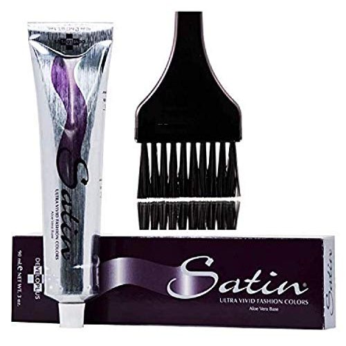 SATIN Hair Color, Developlus Ultra Vivid Fashion Colors (with Sleek Applicator Brush) ALOE VERA BASE Low Ammonia Cream Haircolor Dye (9N Very Light Blonde)