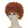 shecool Brown Red Curly Wig for Women Mrs Roper Wig with Glasses Short Curly Wigs for Mrs Roper Costume Women Curly Wavy Ginger Wig for Halloween Costume with Wig Cap SL031