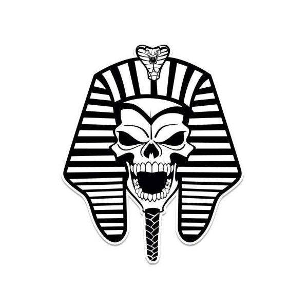 Pharaoh Skull - 12" Vinyl Sticker Waterproof Decal