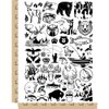Outdoors Animals Hunting and Fishing Temporary Tattoo Water Resistant Fake Body Art Set Collection - Black (One Sheet)