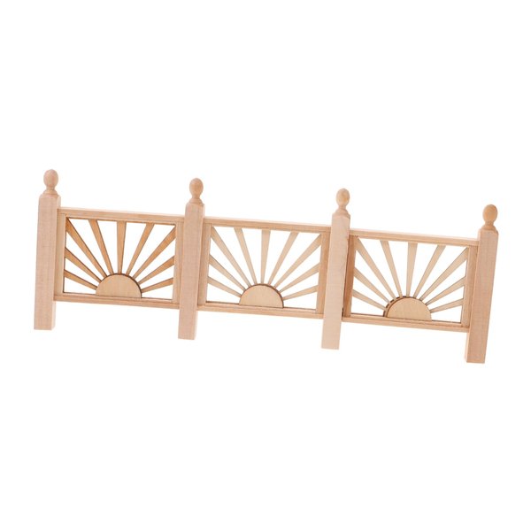 Dollhouse Miniature Railing Model Wooden Furniture Fence Epitome Accessories DIY Crafts Playset for Kids DIY Fairy Garden