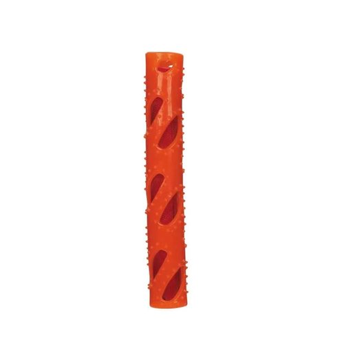 12" Unique Spiky Durable Multi Textured Dog Toy Crinkle Stuff Sticks Fun Colors (Orange)