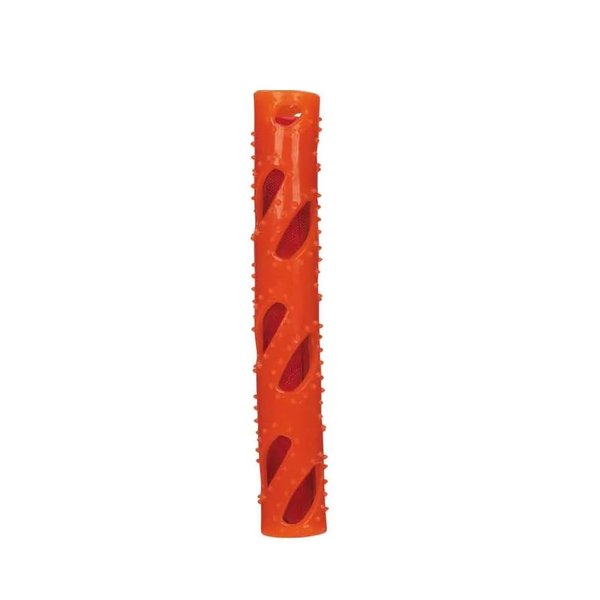 12" Unique Spiky Durable Multi Textured Dog Toy Crinkle Stuff Sticks Fun Colors (Orange)