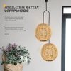 DOITOOL Retro Rattan Woven Pendant Light Cover, Boho Handwoven Rattan Natural Light Fixture, Bulb Guard Lamp Cage for Pendant Light, Lamp Holder, Ceiling Fan Light Bulb (Random Khaki Dark/Light)